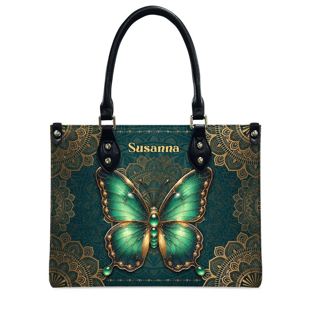 Butterfly Jade Leather Bag