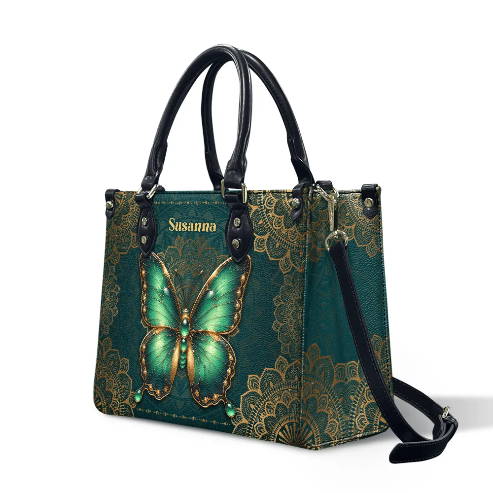 Butterfly Jade Leather Bag