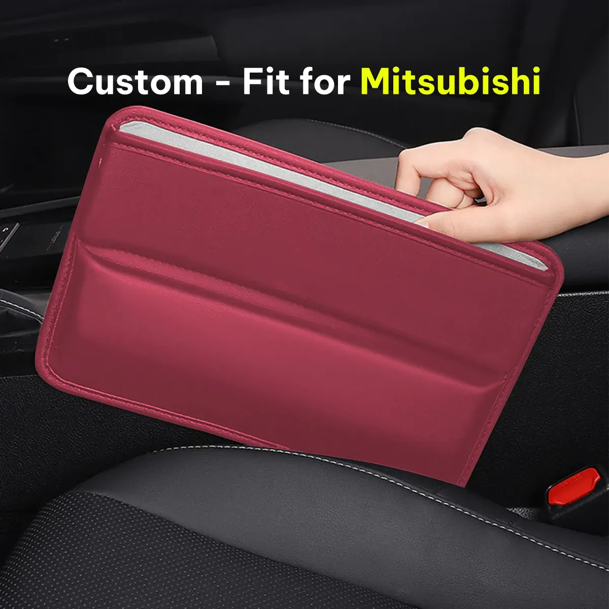 Car Seat Gap Filler Organizer, Custom-Fit For Car, Multifunctional PU Leather Console Side Pocket Organizer for Cellphones, Cards, Wallets, Keys WANS226