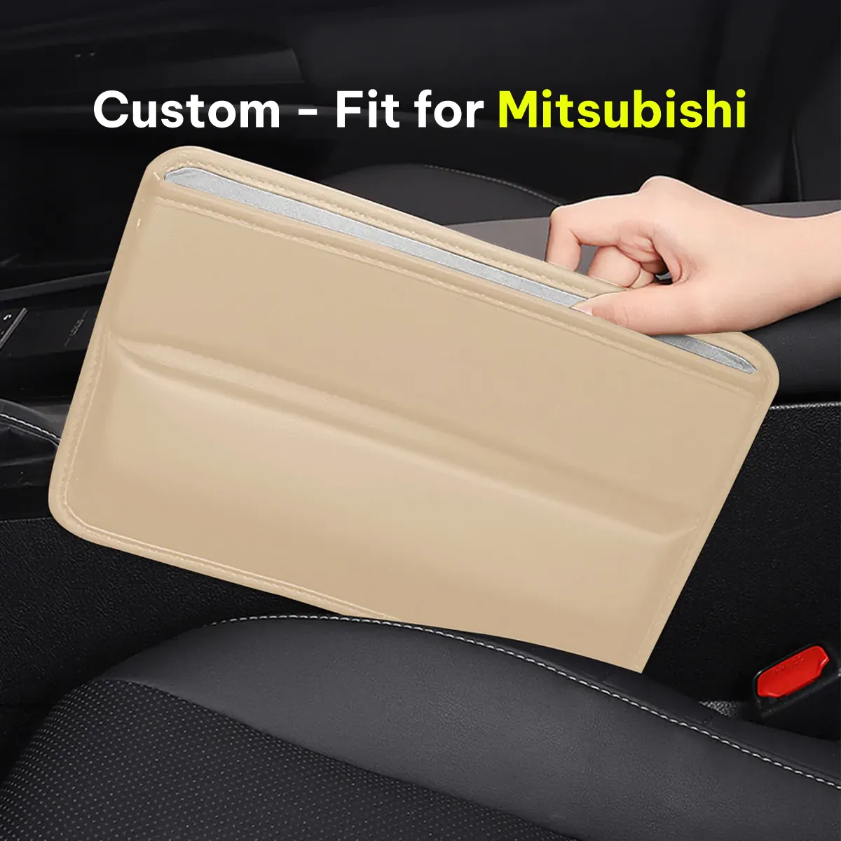 Car Seat Gap Filler Organizer, Custom-Fit For Car, Multifunctional PU Leather Console Side Pocket Organizer for Cellphones, Cards, Wallets, Keys WANS226