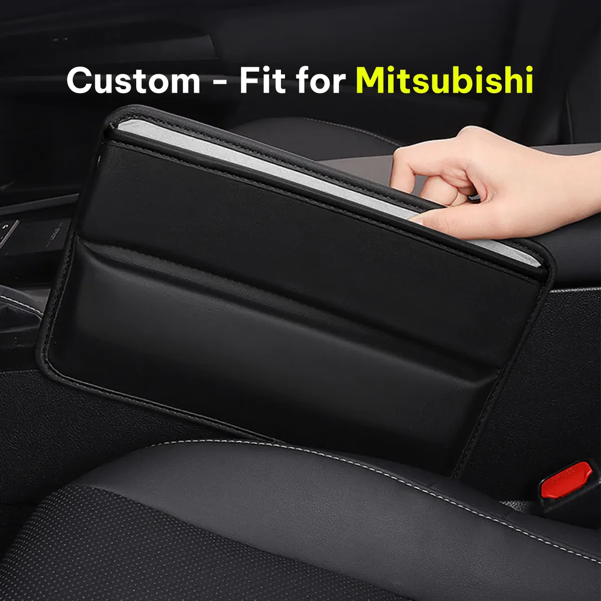 Car Seat Gap Filler Organizer, Custom-Fit For Car, Multifunctional PU Leather Console Side Pocket Organizer for Cellphones, Cards, Wallets, Keys WANS226