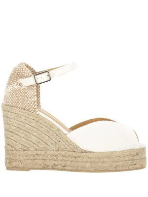 Castaner White Wedge Espadrilles