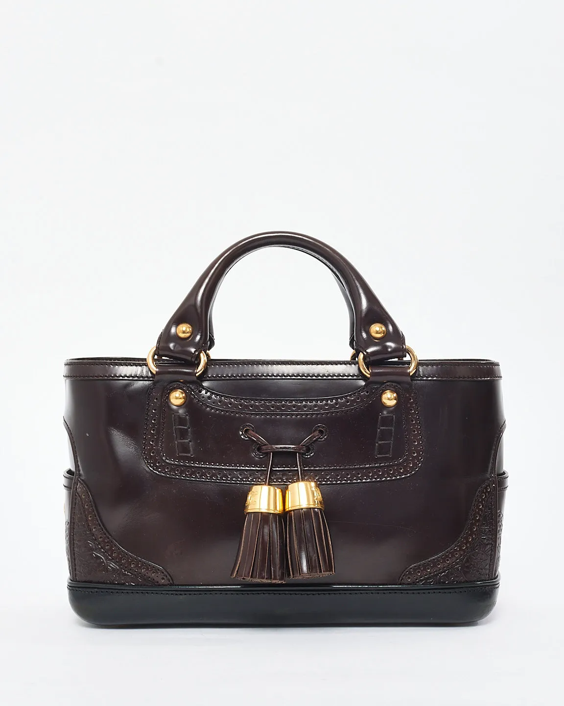 Celine Vintage Dark Brown Leather Boogie Bag