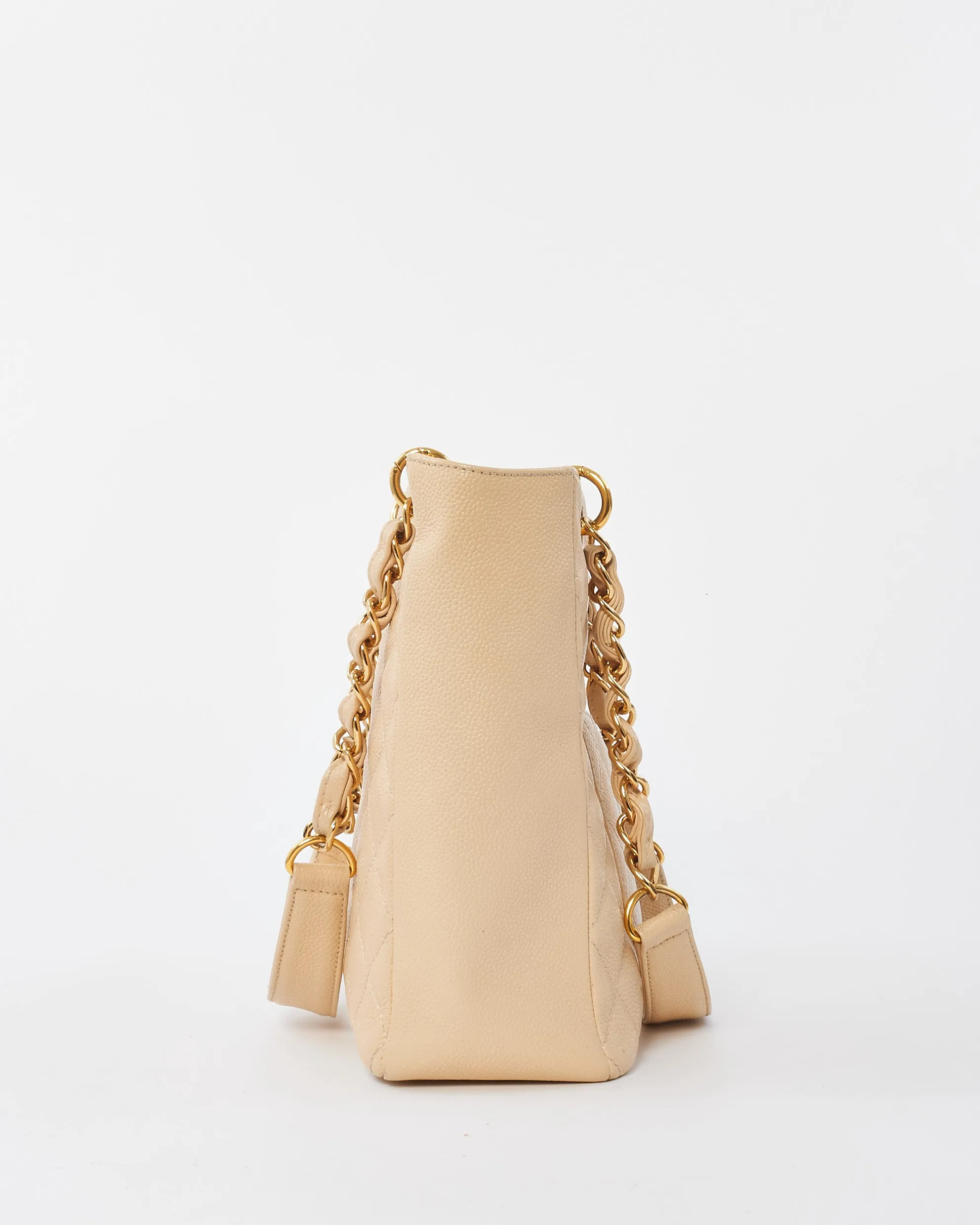Chanel Beige Caviar Leather PST Shopping Tote