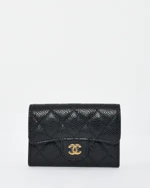 Chanel Black Caviar Leather Classic Flap Card holder
