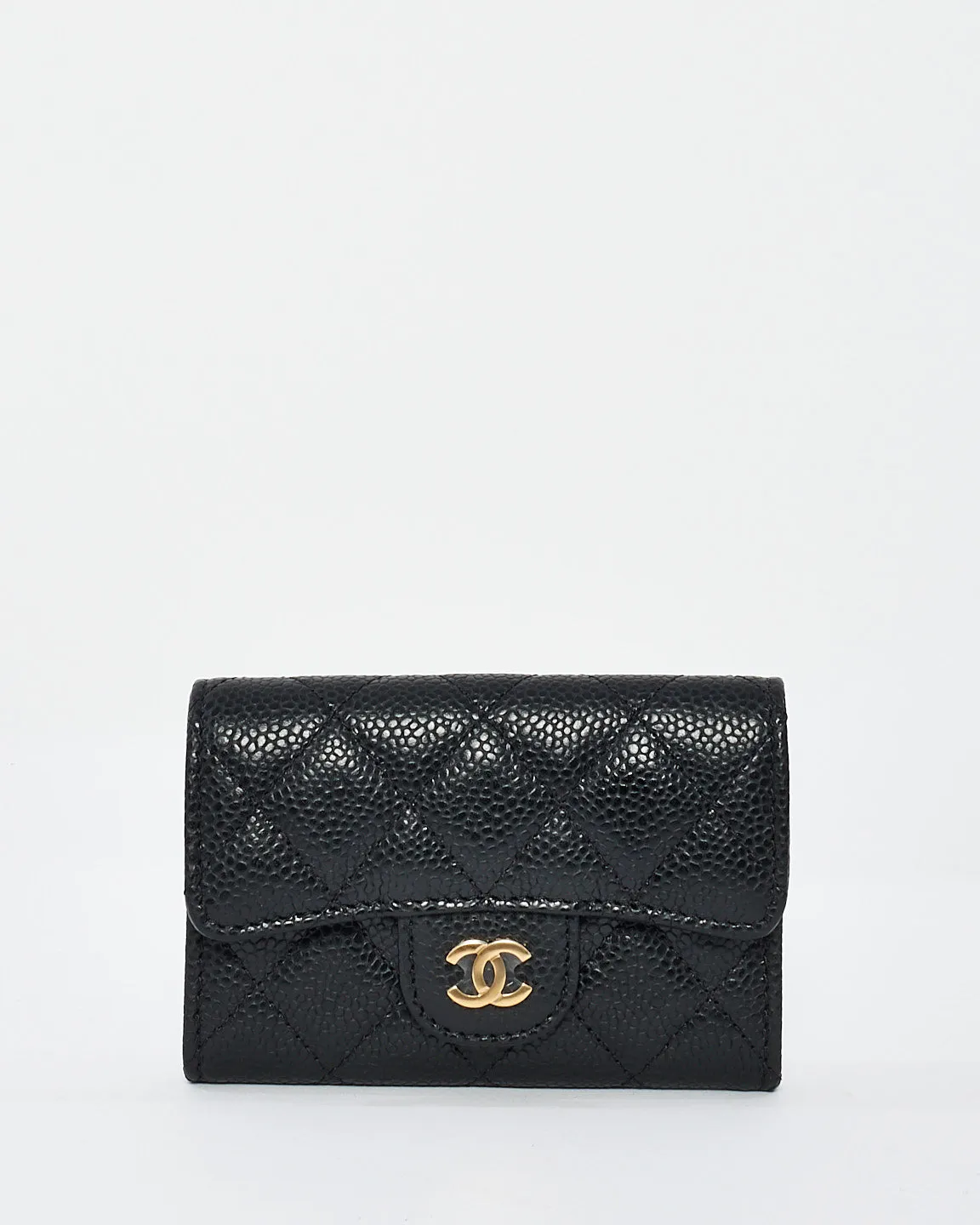 Chanel Black Caviar Leather Classic Flap Card holder