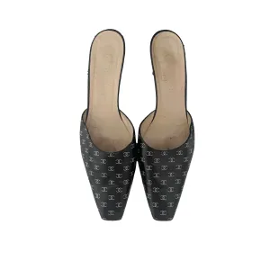 Chanel Black Logo Kitten Heels