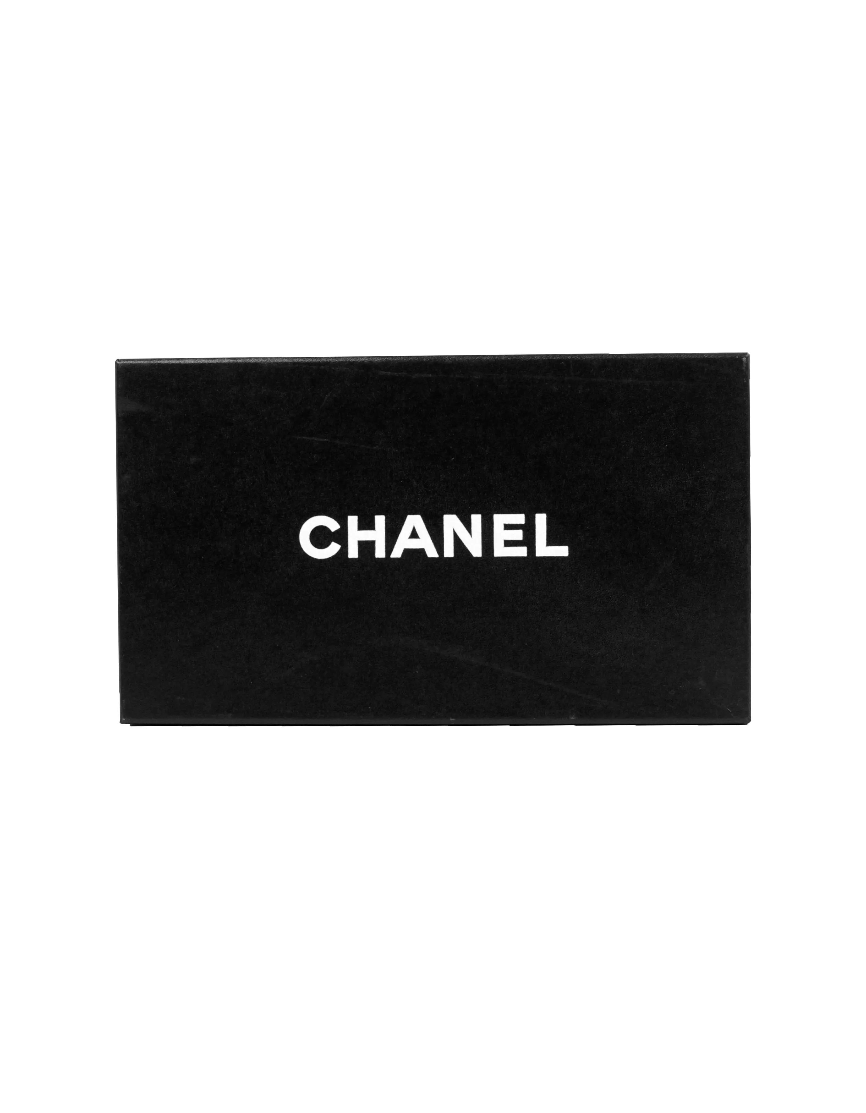 Chanel NEW Black Leather/Patent Cap Toe CC Ballet Flats sz 38