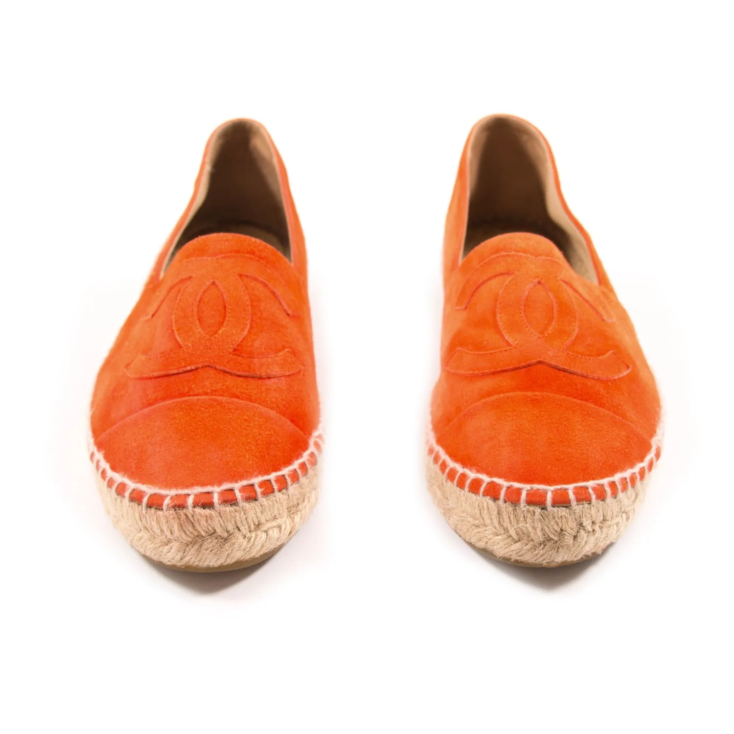 Chanel Red Suede Espadrilles Flat