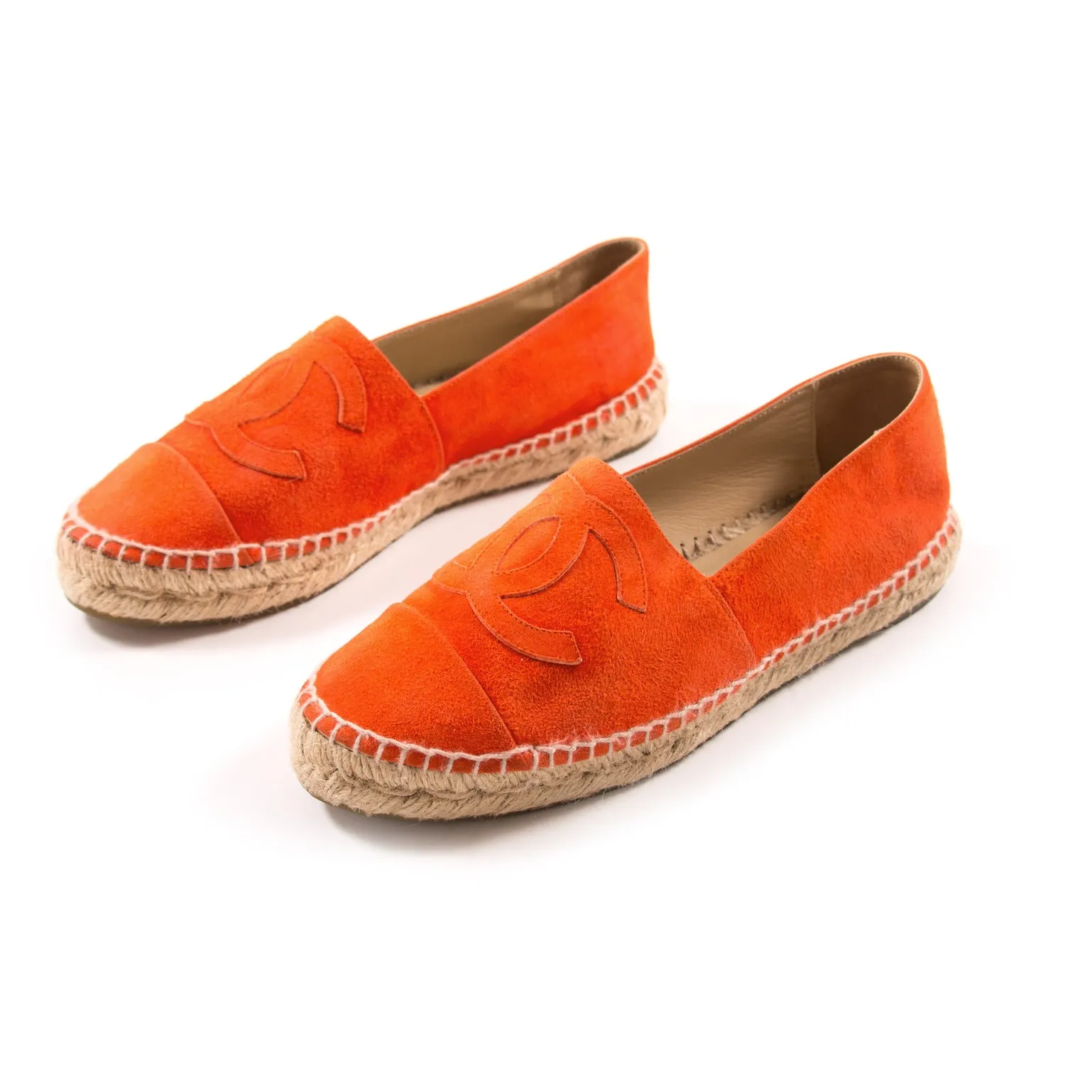 Chanel Red Suede Espadrilles Flat