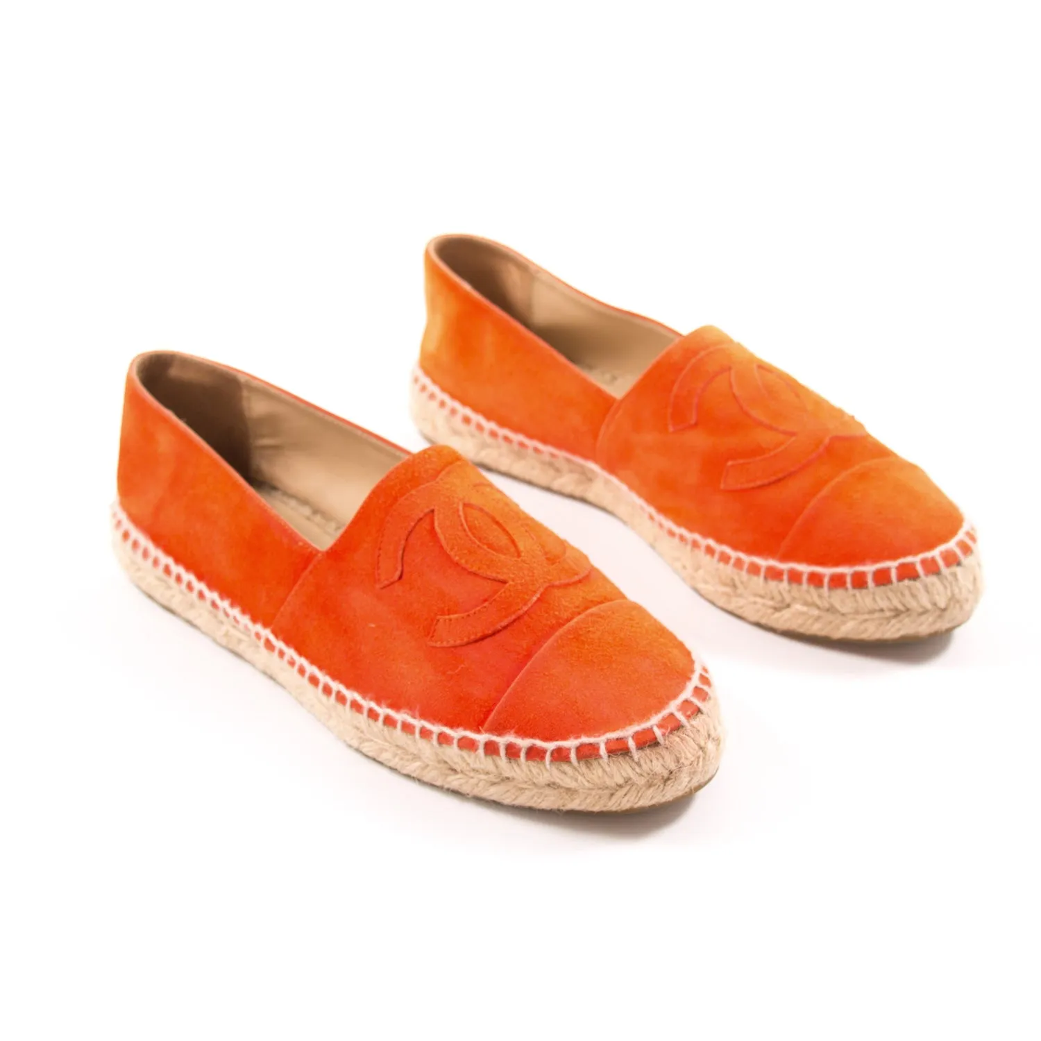 Chanel Red Suede Espadrilles Flat