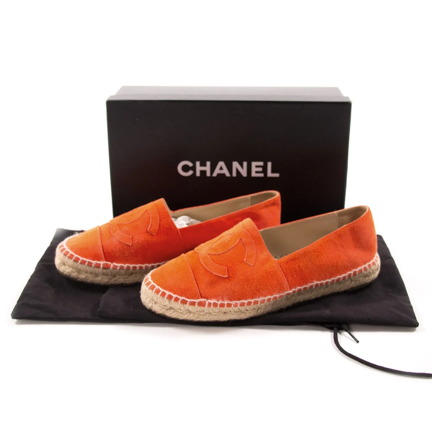 Chanel Red Suede Espadrilles Flat