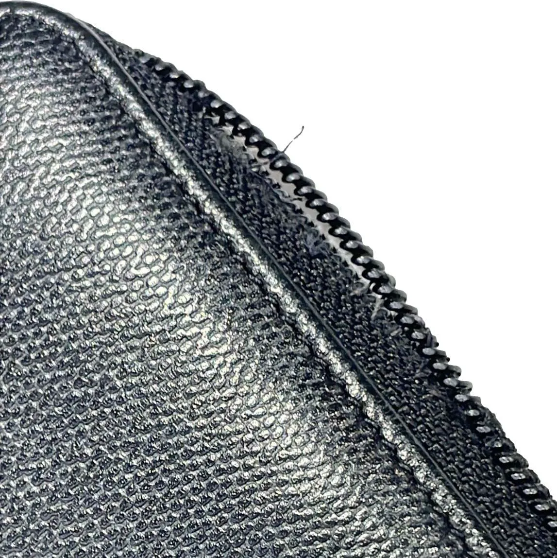 CHANEL Sevruga Leather Zip Around Wallet Black