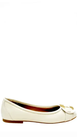 Chany Ivory Leather Ballet