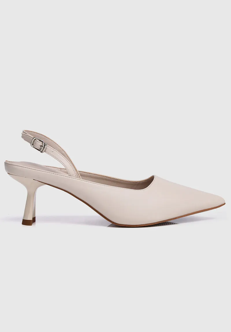 Charmaine Pointed Toe Heels (Beige)