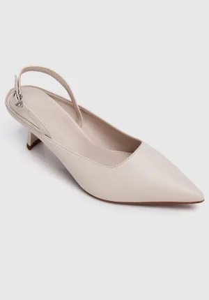 Charmaine Pointed Toe Heels (Beige)