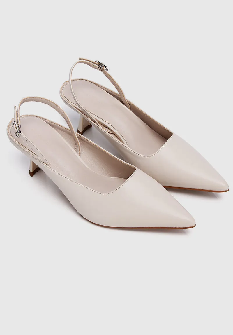 Charmaine Pointed Toe Heels (Beige)