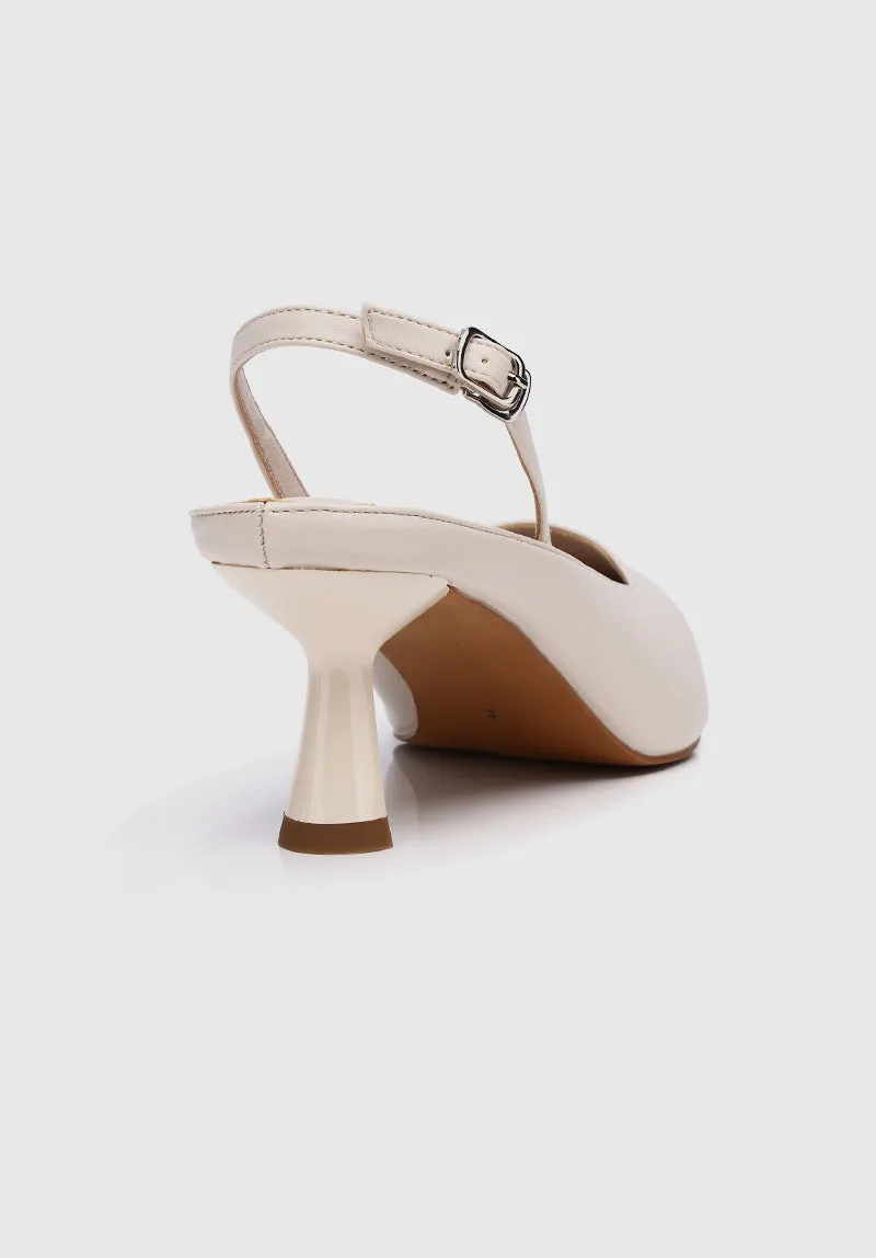 Charmaine Pointed Toe Heels (Beige)