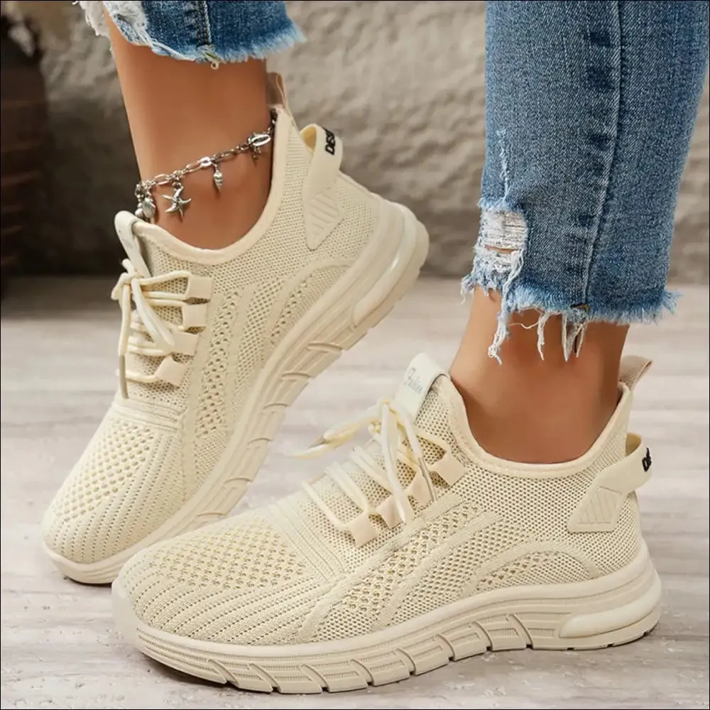 Chic Mesh Breathable Round Toe Athletic Shoes