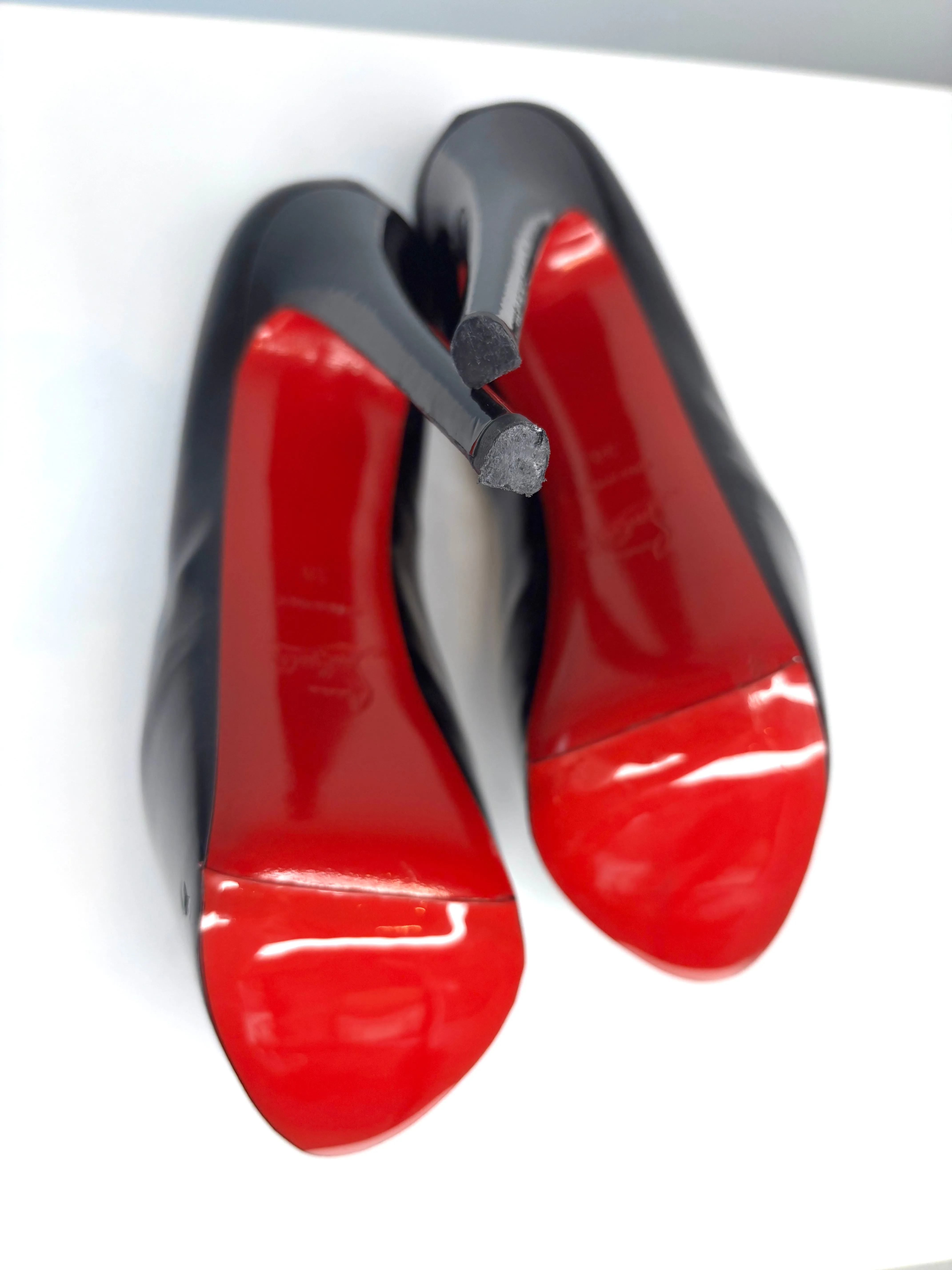 Christian Louboutin Highness 160 Black Patent Platform Heels 38 UK5