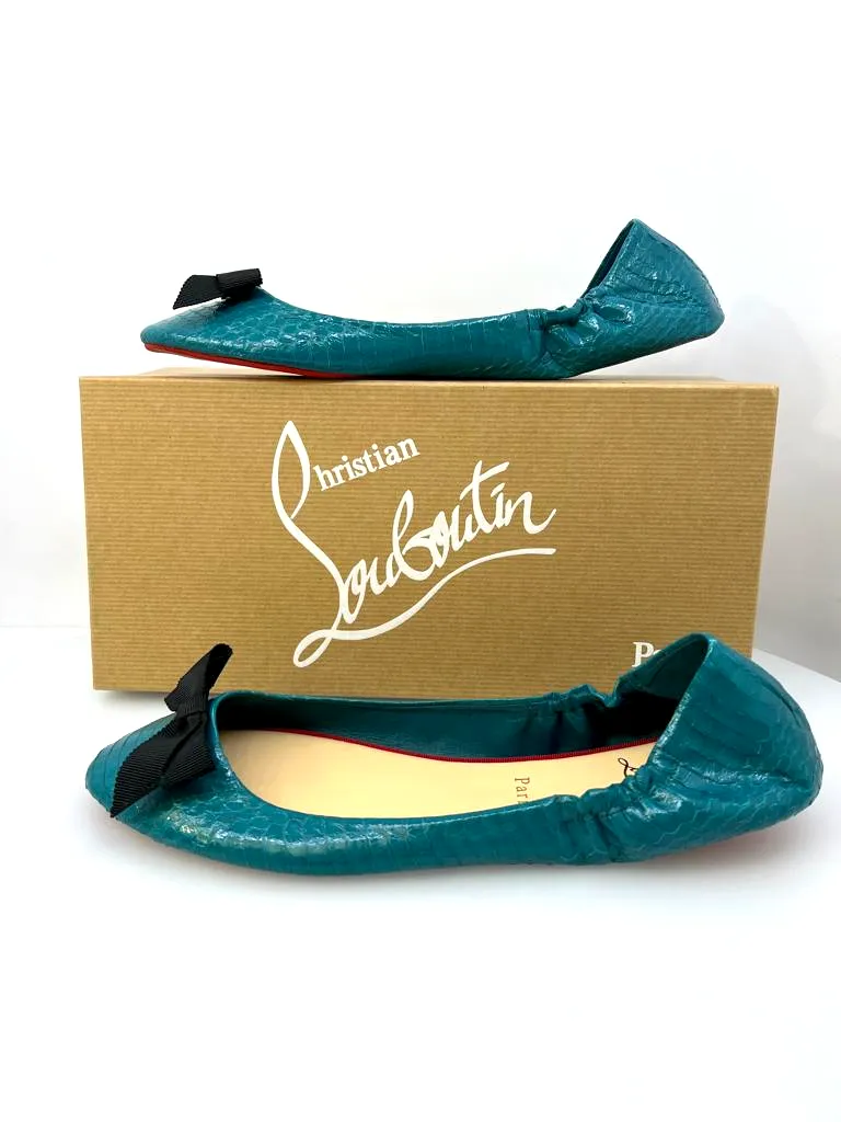 CHRISTIAN LOUBOUTIN SNAKESKIN BALLET FLATS