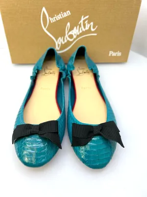 CHRISTIAN LOUBOUTIN SNAKESKIN BALLET FLATS