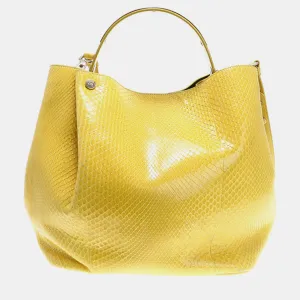 Christian Yellow Python Leather Tote Bag