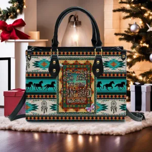 Christianartbag Handbags, Be Still And Know I Am GOD Leather Handbag, Southwest Native American embroidery Handbag, Gifts for Women, CABLTB01091023.