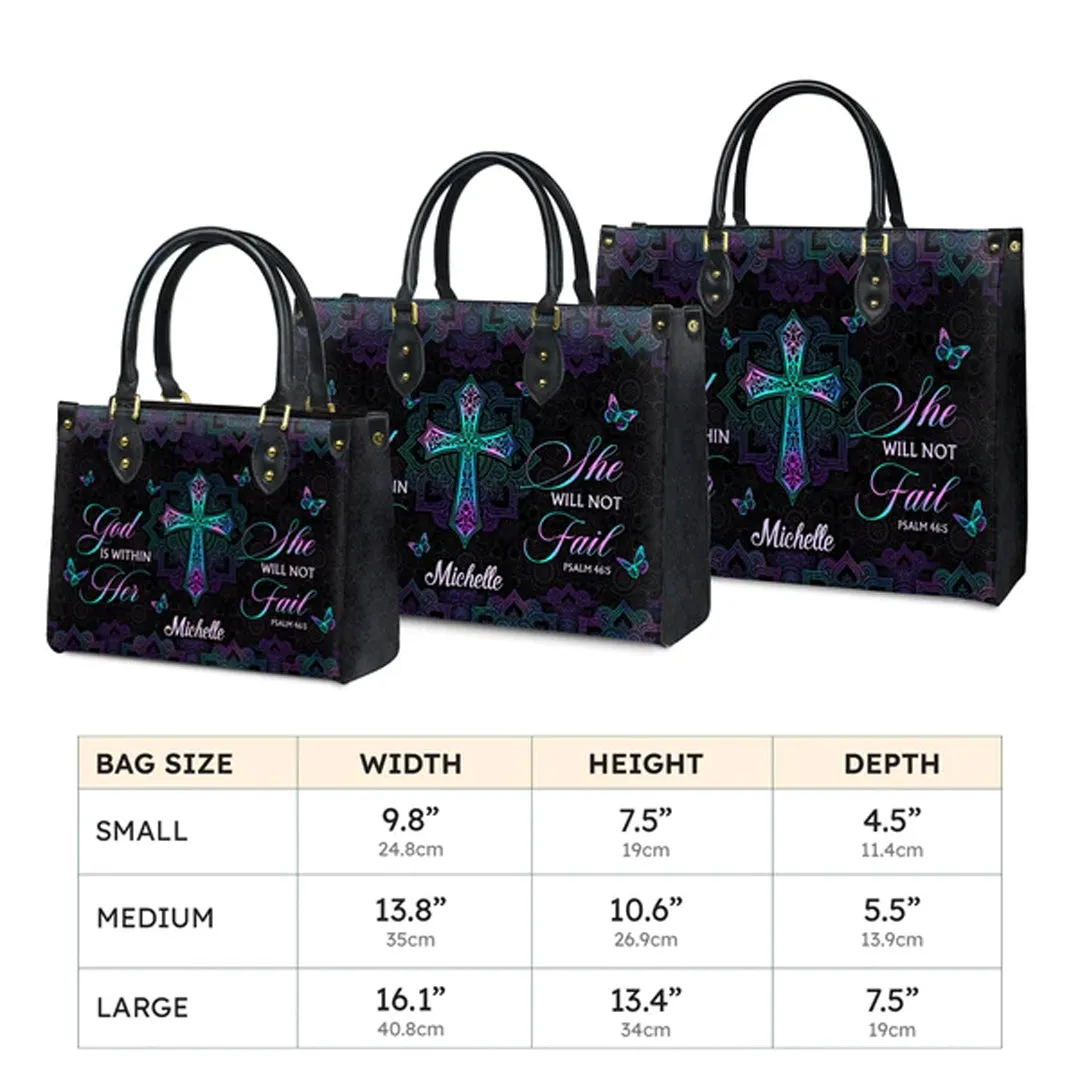 Christianartbag Handbags, God Is Within Her She Will Not Fail Psalm 46 5 Mandala Leather Handbag, Handbag Design, Personalized Leather Handbag, Gifts for Women, CABLTB0103123.