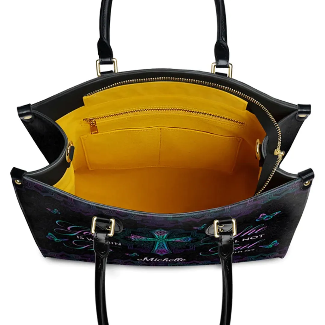 Christianartbag Handbags, God Is Within Her She Will Not Fail Psalm 46 5 Mandala Leather Handbag, Handbag Design, Personalized Leather Handbag, Gifts for Women, CABLTB0103123.