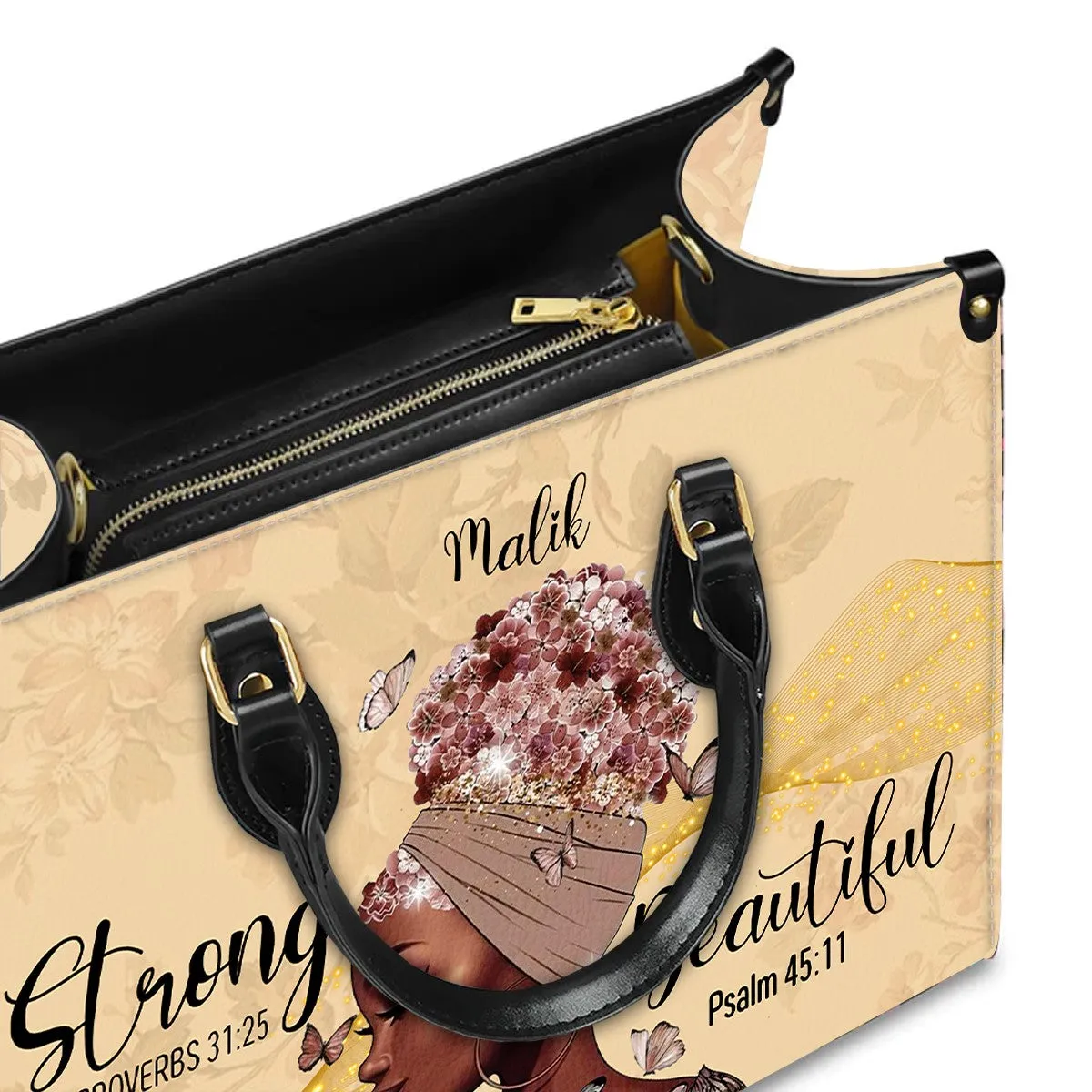CHRISTIANARTBAG Personalized Leather Handbag - I Am Strong and Beautiful - CABLTHB01150524.
