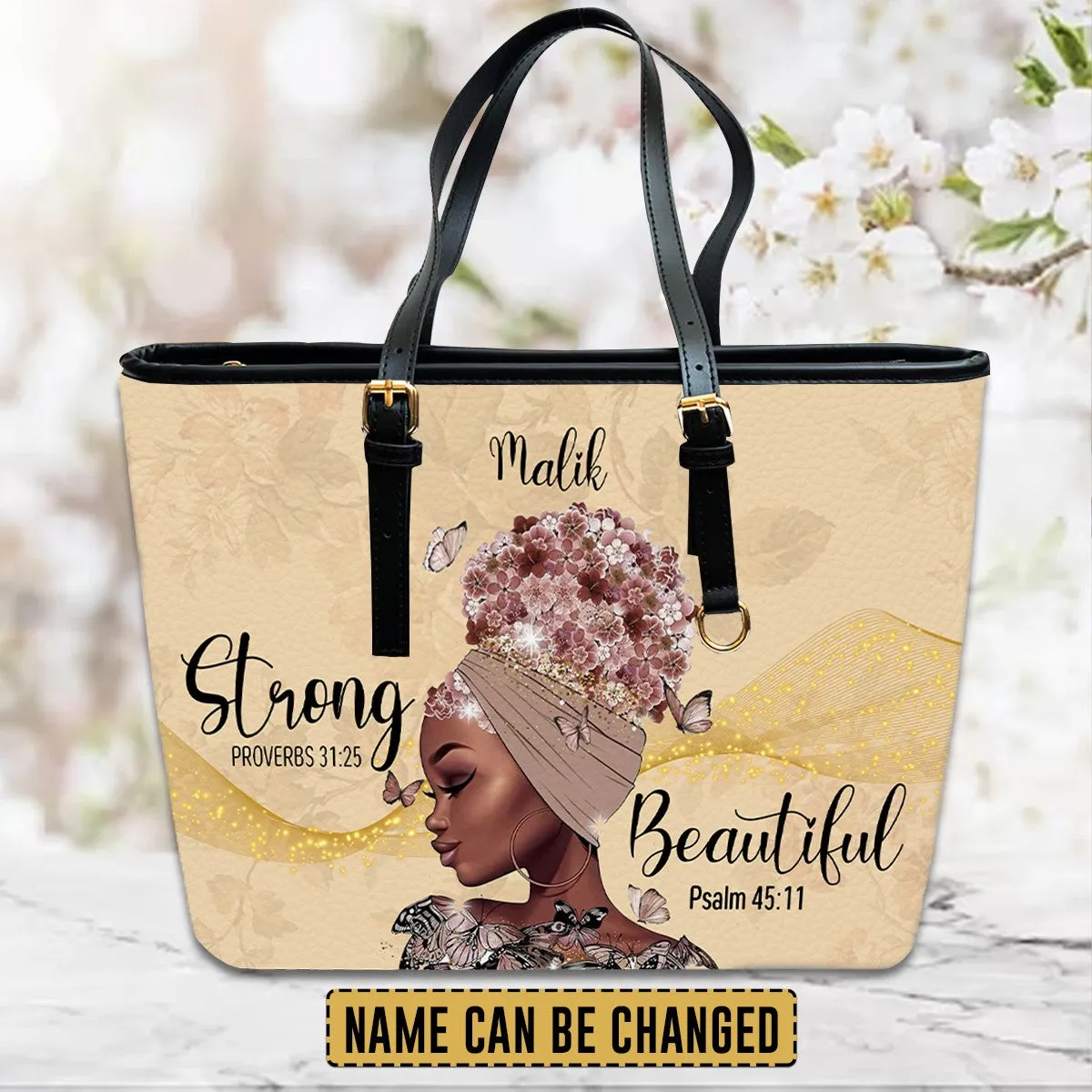 CHRISTIANARTBAG Personalized Leather Handbag - I Am Strong and Beautiful - CABLTHB01150524.
