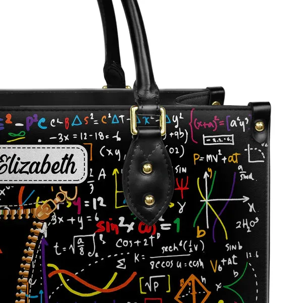 Christianartbag Teacher Bags, Custom Leather Handbags for Teachers, Gift For Teacher, Design Handbag, Math Gives Us Hope That Every Problem Has A Solution Handbag, CAB02281223.