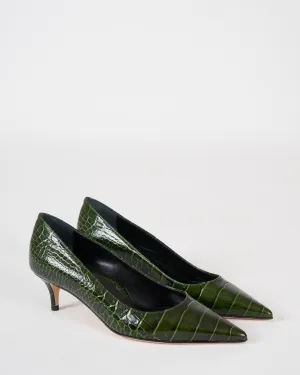 classic pump 45 - bottle green croc