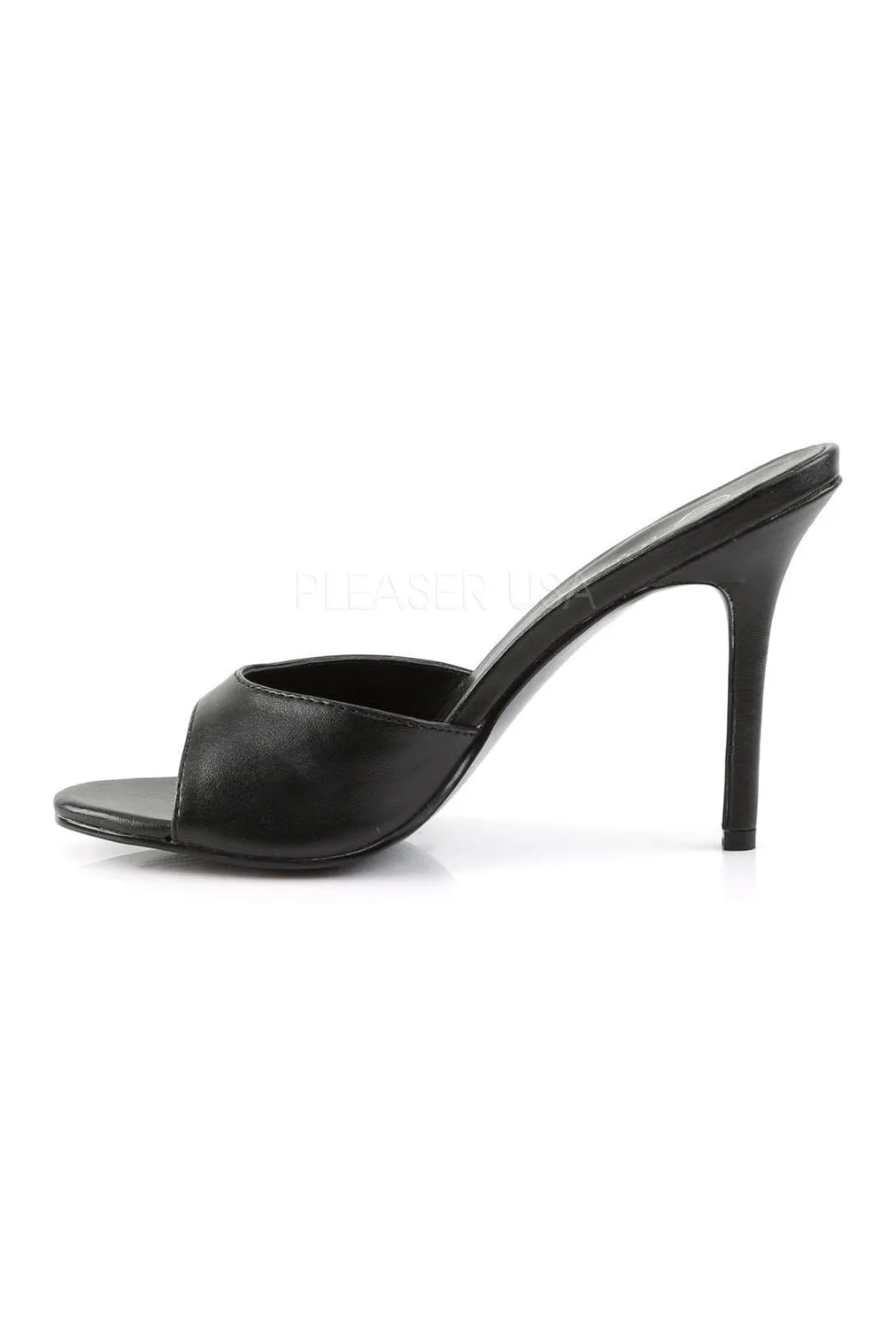 CLASSIQUE-01 Slide | Black Faux Leather