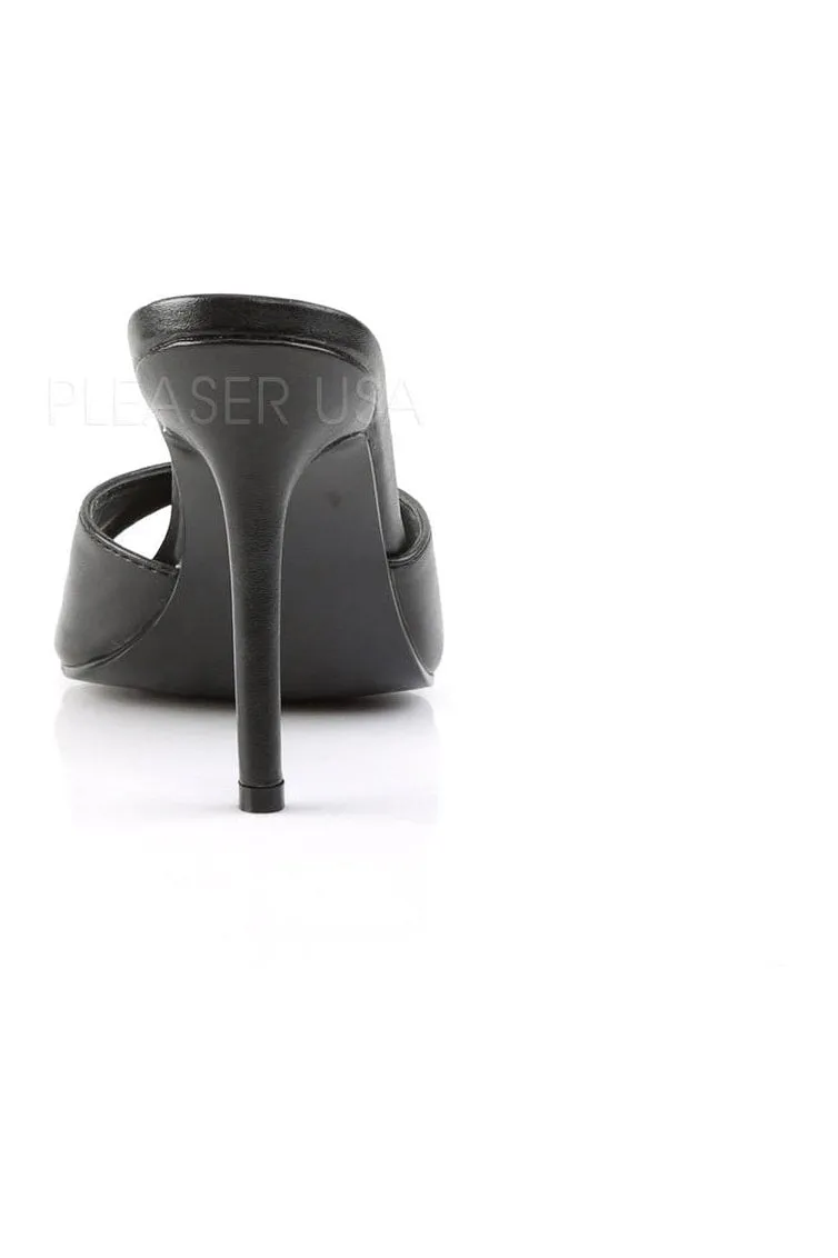 CLASSIQUE-01 Slide | Black Faux Leather