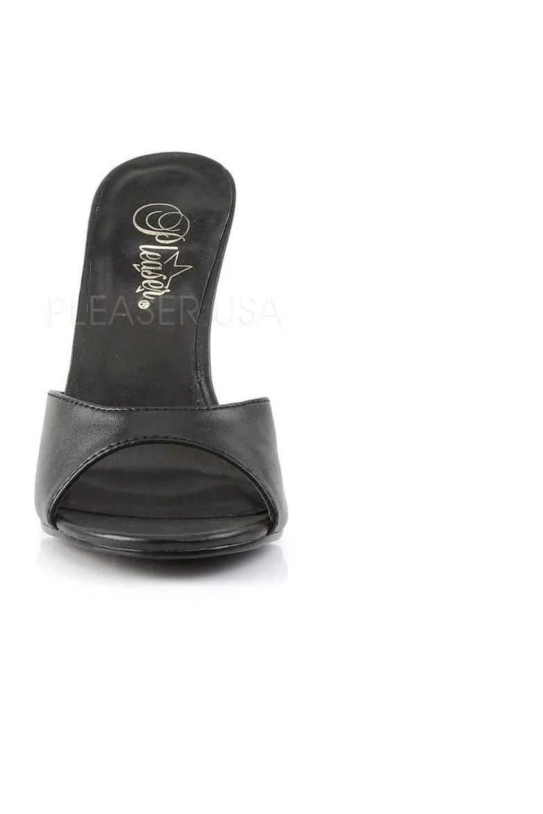CLASSIQUE-01 Slide | Black Faux Leather