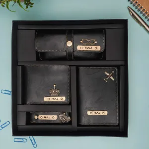 Classy Leather Customized All in One Men's Combo (4 pcs) - Black