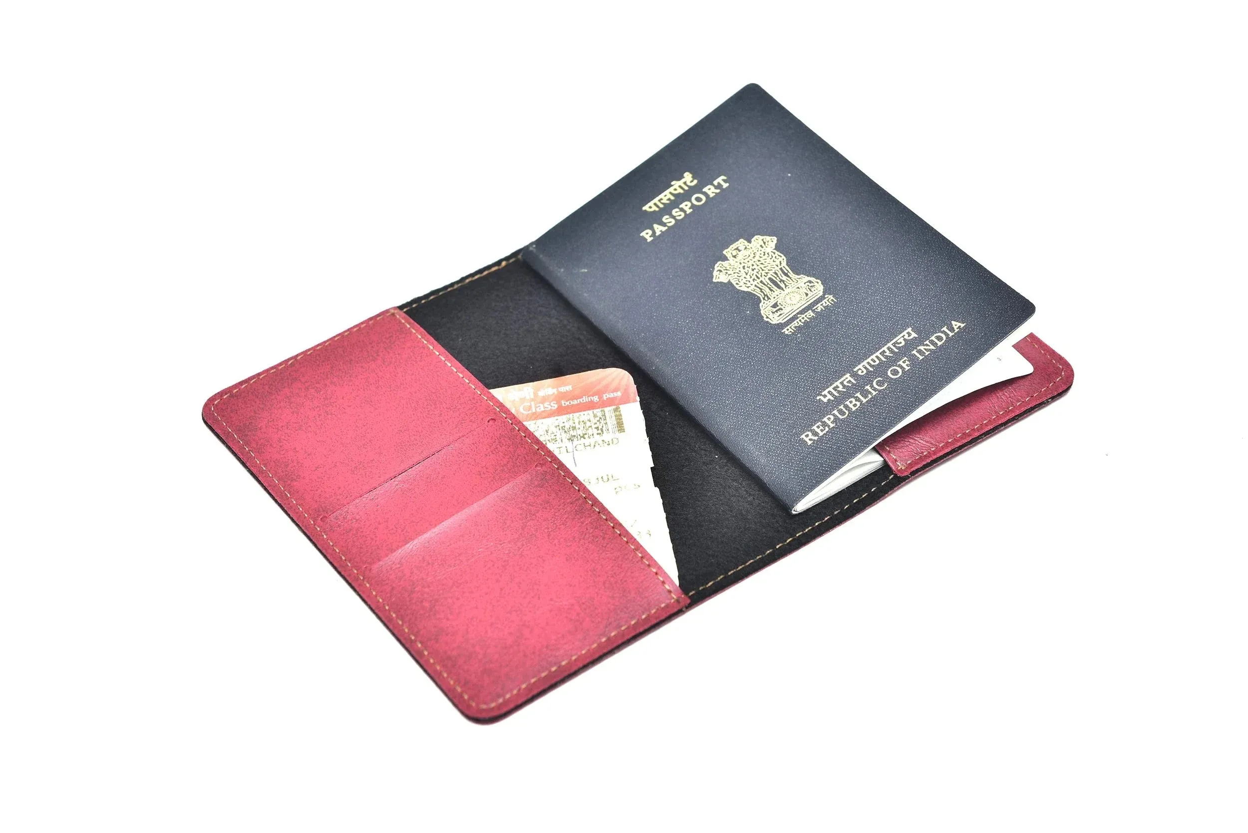 Classy Leather Customized All in One Men's Combo (4 pcs) - Maroon