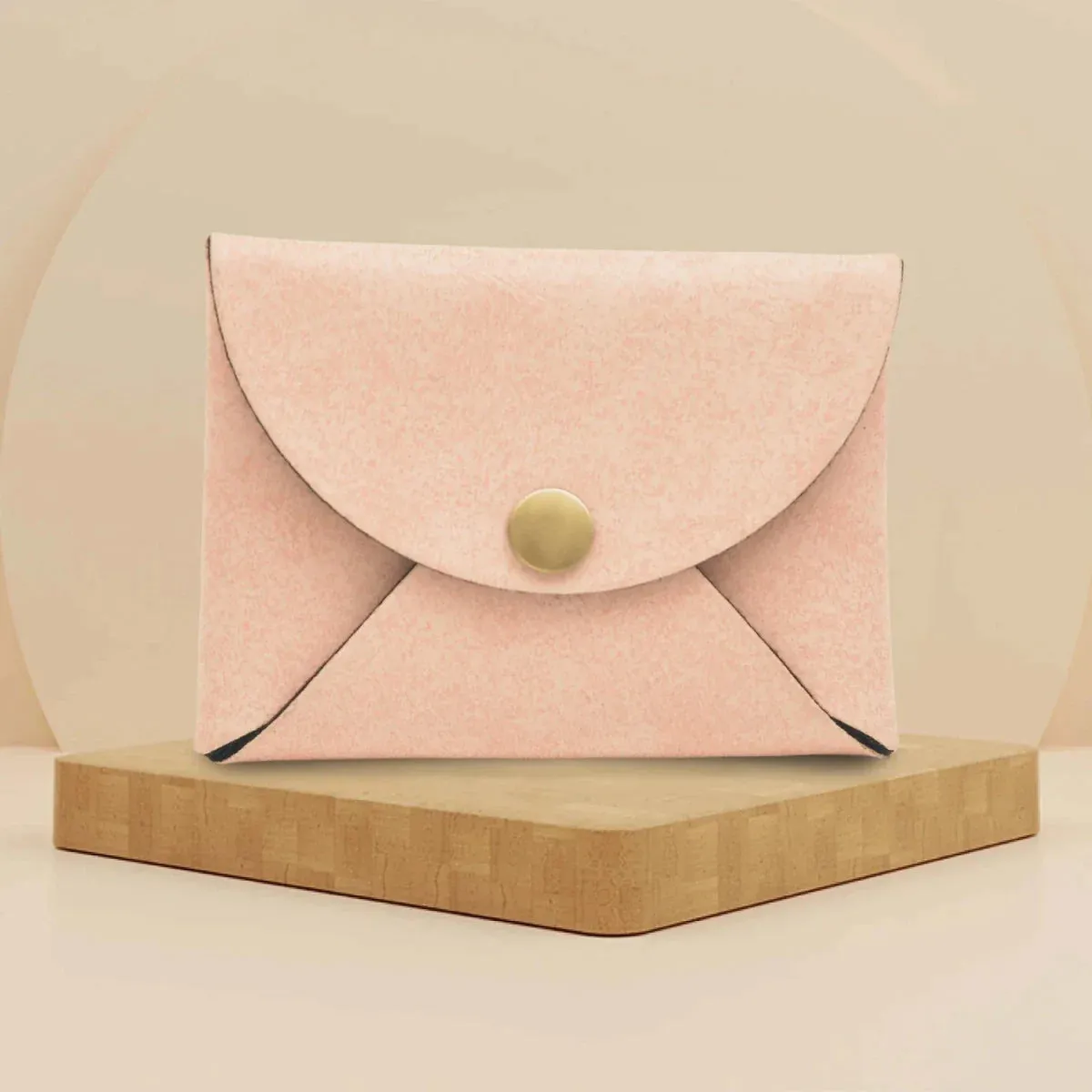 Classy Leather Customized Business-Visitng Card Holder (Peach)
