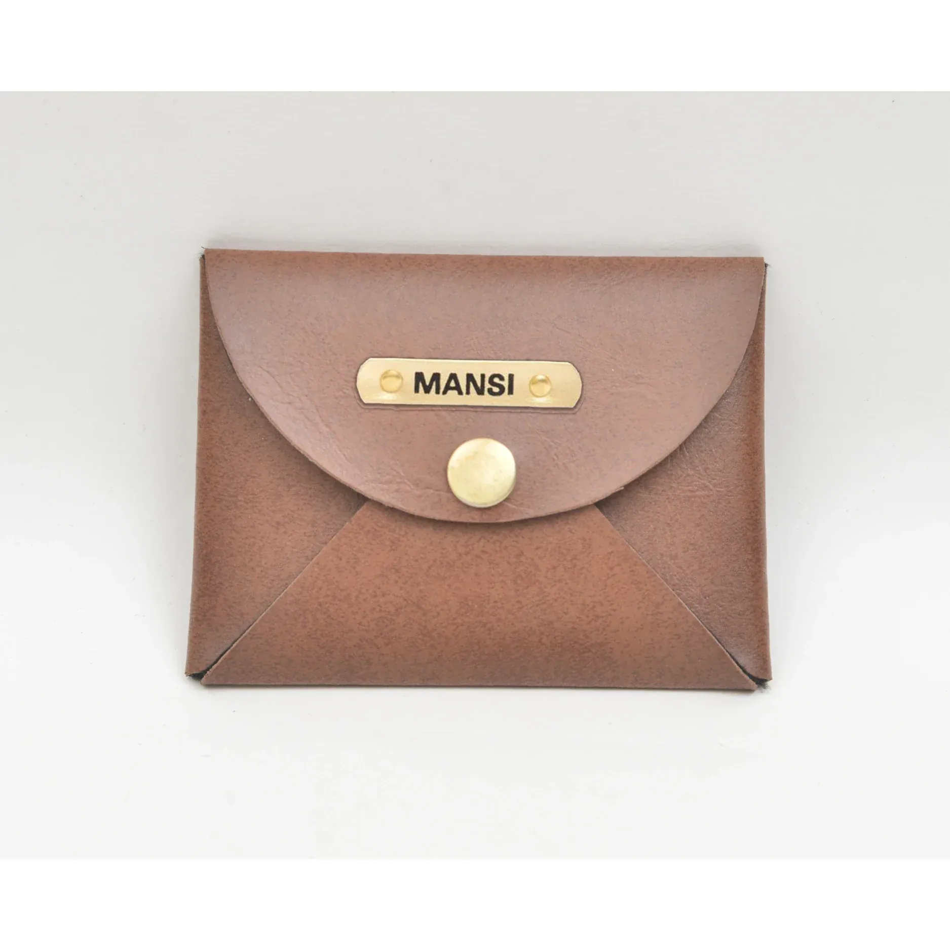 Classy Leather Customized Business-Visitng Card Holder (Tan)