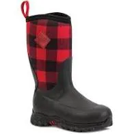 CLMBRG2-4-Rd/Plaid Muck Boot Kids Rugged II