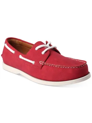 Club Room Mens Elliot Faux Leather Lifestyle Loafers Red 10.5 Medium (D)