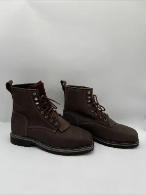 CODY JAMES MEN'S WATERPROOF LACE-UP WESTERN WORK BOOTS Comp Toe Brown Size 13D - Very Good