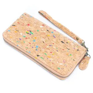 Cork Zip Around Purse ~ Natural w/Colours