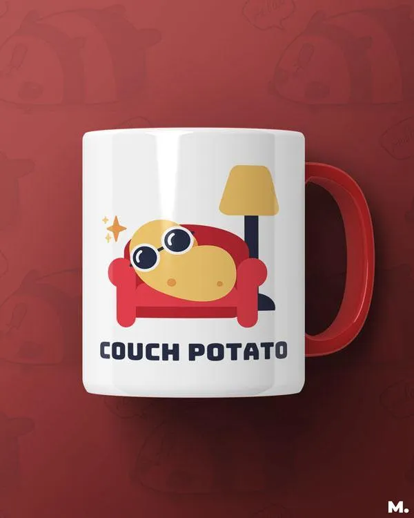 Couch potato printed mugs