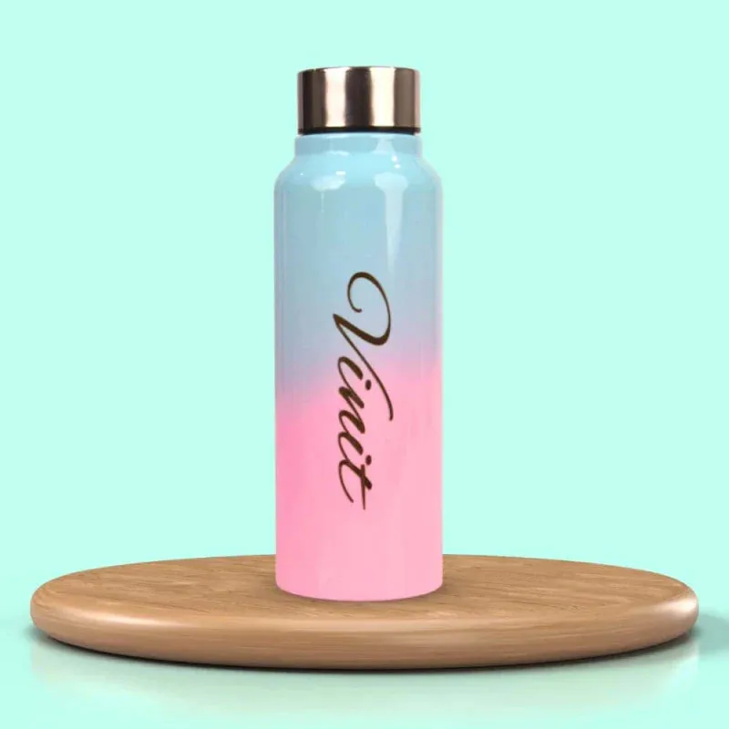 Customized Best Vegan Leather Combo with Water Bottle - Brown