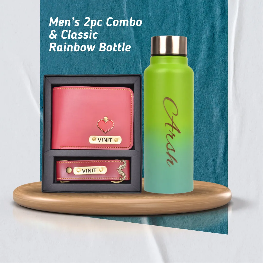 Customized Men's 3 Pcs Combo with Classic Bottle - Wine