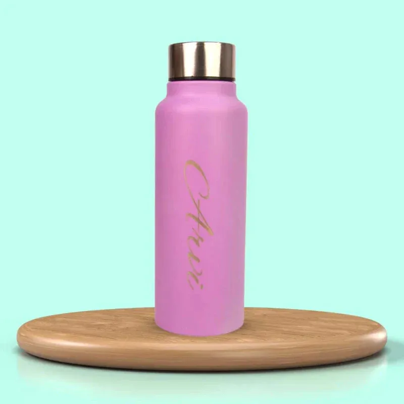 Customized Men's Combo Wallet & Bottle - Peach