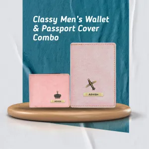 Customized with Name and Charm Men's 2 Pcs Travel Combo - Pink